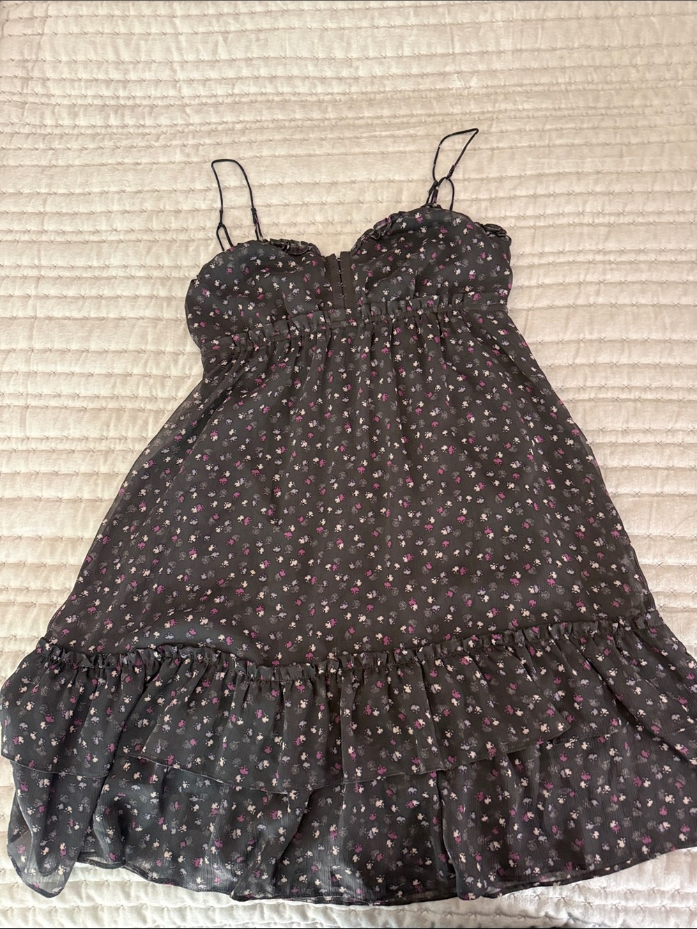 American Eagle Outfitters Black Floral Spaghetti Strap Dress